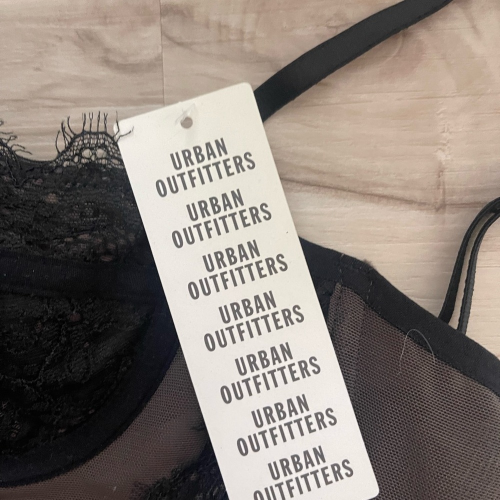 Urban Outfitters Black Sheer Lace Bustier - Picture 2 of 5